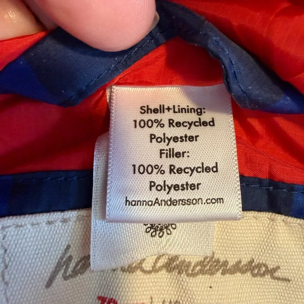 HANNA ANDERSSON Insulated Hooded Full Zip Snowsuit Blue Checkered 70cm